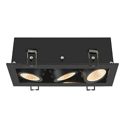 ceiling recessed luminaire KADUX TRIPLE square IP20, black dimmable