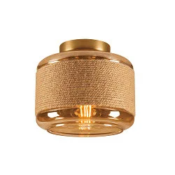 wall and ceiling luminaire PANTILO ROPE 19 cylindrical E27 IP20, gold dimmable
