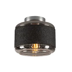 wall and ceiling luminaire PANTILO ROPE 19 cylindrical E27 IP20, silver dimmable