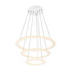 LED Pendelleuchte ONE FLAT TRIPLE, 300cm, 2700/3000K, 3500/3700lm, IP20, dimmbar, weiß