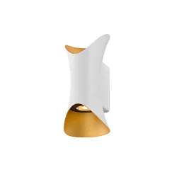 Outdoor LED Wandstrahler MODELA UP/DOWN, IP65 IK07, 7.5W 2700K 810lm 2x60°, dimmbar, weiß matt / gold