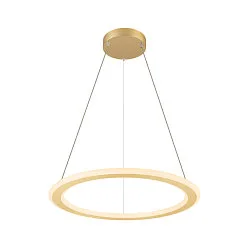 LED Pendelleuchte ONE FLAT PD SINGLE PHASE, Ø 60cm, 23W 2700/3000K (CCT Switch), CRi >90, dimmbar, messing