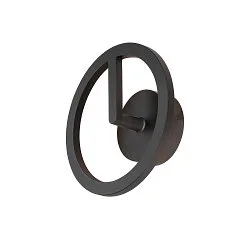 LED Outdoor Wandleuchte Q-RING PHASE, IP65 IK06, indirekt, 10W 3000K 950lm, dimmbar, seeluft-beständig, schwarz