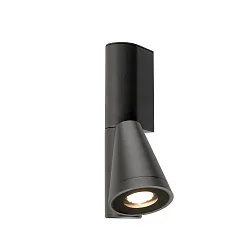 Outdoor Wandaufbauleuchte T-TUBE SINGLE, GU10, IP65, IK06, dimmbar, schwarz