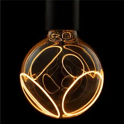LED Leuchtmittel Globe 125 2x slanting Soft Curve PHASE, E27, 6W 1900K, dimmbar, smokey