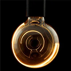 LED Leuchtmittel Illusion Globe 125 Crescent slanting PHASE, E27, 6W 1900K, dimmbar, smokey