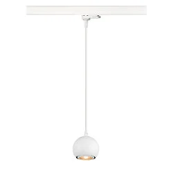 3-Phasen Pendelleuchte LIGHT EYE® 90, Ø 8.9cm, GU10 PAR16 / PAR51 max. 6W, Stahl, inkl. Adapter, matt weiß
