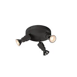 Wand- und Deckenleuchte PURI 2.0 Basic, rund, 3x GU10 max. 6W, schwarz