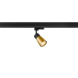 3-Phasen-Strahler PURI 2.0 DOME, GU10 max. 6W, drehbar und schwenkbar, schwarz / gold