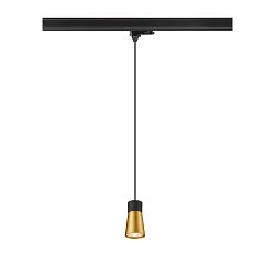 3-phase pendant luminaire PURI 2.0 - CONE conical GU10 IP20, black dimmable