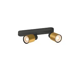 Wand- und Deckenleuchte PURI 2.0 TUBE, asymmetrisch, 2x GU10 max. 6W, schwarz / gold