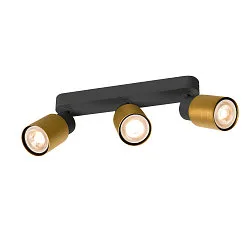 Wand- und Deckenleuchte PURI 2.0 TUBE, Long, 3x GU10 max. 6W GU10, schwarz / gold
