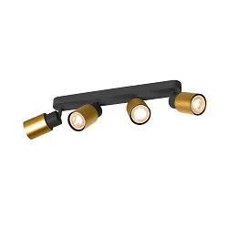 Wand- und Deckenleuchte PURI 2.0 TUBE, Long, 4x GU10 max. 6W, schwarz / gold