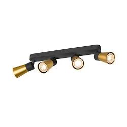 Wand- und Deckenleuchte PURI 2.0 CONE, Long, 4x GU10 max. 6W, schwarz / gold