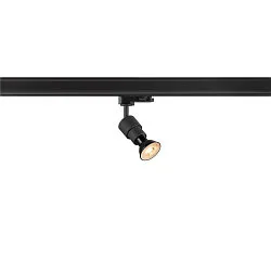 3-Phasen-Strahler PURI 2.0 BASIC, ohne Schirm, GU10 max. 6W, drehbar und schwenkbar, schwarz