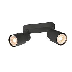 wall and ceiling luminaire PURI 2.0 - TUBE 2 flames, long GU10 IP20, black dimmable