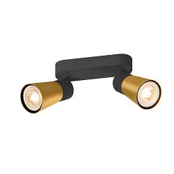 Wand- und Deckenleuchte PURI 2.0 CONE, Long, 2x GU10 max. 6W, schwarz / gold