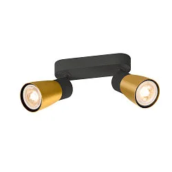 Wand- und Deckenleuchte PURI 2.0 DOME, Long, 2x GU10 max. 6W, schwarz / gold
