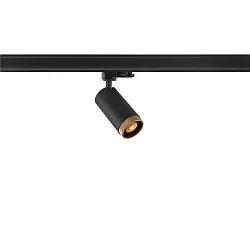 3-Phasen-Strahler GRIP! L, zylindrisch, GU10 max. 6W, drehbar und schwenkbar, schwarz / gold