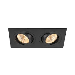 LED Deckeneinbauleuchte NEW TRIA® 155 PHASE, quadratisch, 2-flammig, dimmbar, starr, 13.6W 2700K 1220lm 38°, schwarz