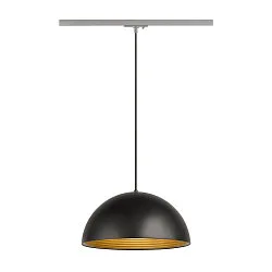 1-Phasen Pendelleuchte FORCHINI M 40 TRACK, E27 max. 40W, matt schwarz / matt gold, Adapter silbergrau