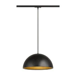 1-Phasen Pendelleuchte FORCHINI M 40 TRACK, E27 max. 40W, matt schwarz / matt gold, Adapter schwarz