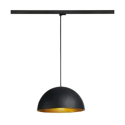 3-Phasen Pendelleuchte FORCHINI M 40 TRACK, E27 max. 40W, matt schwarz / matt gold, Adapter schwarz
