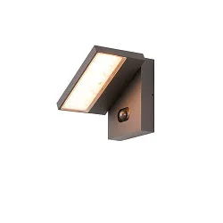 LED Außenwandleuchte ABRIDOR HYBRID, mit Sensoren, IP65 IK07, max. 6.8W 2200/2700K (CCT Switch), matt anthrazit
