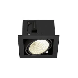 LED Deckeneinbauleuchte KADUX SINGLE, 1-fkammig, DALI 2 dimmbar, kardanisch schwenkbar, 27W 4000K 3350lm 30°, schwarz