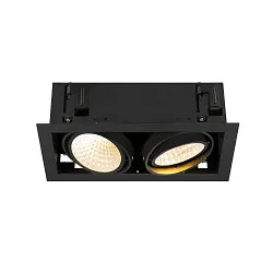 LED Deckeneinbauleuchte KADUX DOUBLE, 2-fkammig, DALI 2 dimmbar, kardanisch schwenkbar, 54W 3000K 3150lm 30°, schwarz