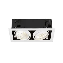 LED Deckeneinbauleuchte KADUX DOUBLE, 2-fkammig, DALI 2 dimmbar, kardanisch schwenkbar, 54W 4000K 3400lm 30°