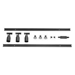 1-Phasen System Leuchte PURI 2.0, 3er Set, QPAR51, IK02, IP20, dimmbar, schwarz