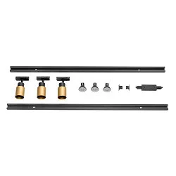 1-Phasen System Leuchte PURI 2.0, 3er Set, QPAR51, IK02, IP20, dimmbar, schwarz/gold