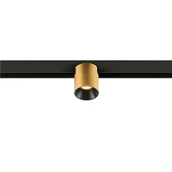 LED Spot FIXT-IT!, 48V, DALI, rund, für Aufbauschiene, 36°, 7W, 2700K, 800lm, UGR<19, IP20, dimmbar, gold/schwarz