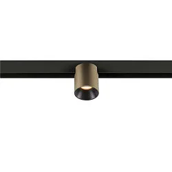 LED Spot FIXT-IT!, 48V, DALI, rund, für Aufbauschiene, 36°, 7W, 2700K, 800lm, UGR<19, IP20, dimmbar, bronze/schwarz