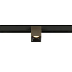 LED Spot FIXT-IT!, 48V, DALI, eckig, für Aufbauschiene, 36°, 7W, 3000K, 865lm, UGR<19, IP20, dimmbar, bronze/schwarz