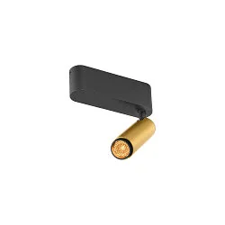 LED Deckenaufbauleuchte GRIP! S SINGLE, 29°, 11W, IP20, dimmbar, 2700K, 600lm, gold/schwarz