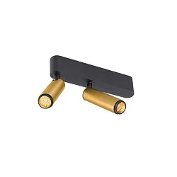 LED Deckenaufbauleuchte GRIP! S DOUBLE, 29°, 21W, IP20, dimmbar, 3000K, 1300lm, gold/schwarz