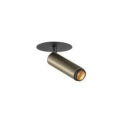 ceiling recessed luminaire GRIP!S cylindrical, suitable for VDU workstation IP20, bronze, black, lacquered dimmable