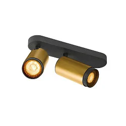 ceiling luminaire GRIP! L SPOT CL DOUBLE cylindrical GU10 IP20, gold, black, lacquered dimmable