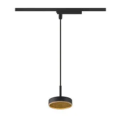 LED 1-Phasen Pendelleuchte GRIP! FLAT, 16W 2700/3000K (CCT Switch), CRi>90, dimmbar, UGR<15, Wabenfilter, schwarz / gold