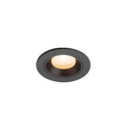 ceiling recessed luminaire NUMINOS® XS round, suitable for VDU workstation IP20, black, lacquered dimmable
