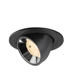 LED Deckeneinbaustrahler NUMINOS® GIMBLE S, 6,7W, IP20, schwenkbar, 55°, 2700K, 1000lm, schwarz/chrom