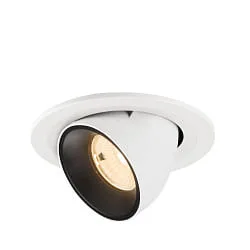 LED Deckeneinbaustrahler NUMINOS® GIMBLE S, 6,7W, IP20, schwenkbar, 55°, 2700K, 1000lm, weiß/schwarz