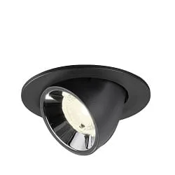 LED Deckeneinbaustrahler NUMINOS® GIMBLE S, 6,7W, IP20, schwenkbar, 40°, 4000K, 1050lm, schwarz/chrom