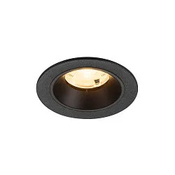 ceiling recessed luminaire NUMINOS® S round, suitable for VDU workstation IP20, black, lacquered dimmable