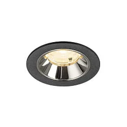 ceiling recessed luminaire NUMINOS® S suitable for VDU workstation IP20, chrome, black dimmable