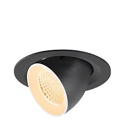 LED Deckeneinbaustrahler NUMINOS® GIMBLE M, 12W, IP20, dimmbar, 40°, 2700K, 1700lm, schwarz/weiß