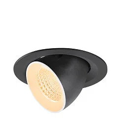 LED Deckeneinbaustrahler NUMINOS® GIMBLE M, 12W, IP20, dimmbar, 55°, 2700K, 1700lm, schwarz/weiß