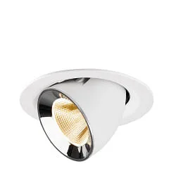 LED Deckeneinbaustrahler NUMINOS® GIMBLE M, 12W, IP20, schwenkbar, 20°, 2700K, 1700lm, weiß/chrom